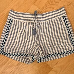 Vineyard Vines Navy and White Striped High Waist Shorts
